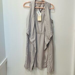 NWT Eliane Rose Women’s Waterfall Open Front Cardigan Duster Tencel Gray…